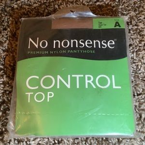 No Nonsense control top pantyhose, sheer toe, tan, sz: A